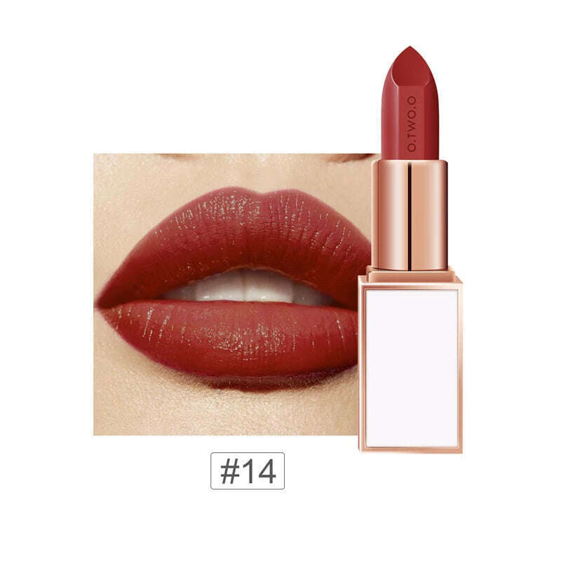 KIMLUD, O.TWO.O shimmer glitter lipstick cream 20 colors velvet matte lipstick pen waterproof long lasting sexy red lip stick OT044, 14, KIMLUD Womens Clothes