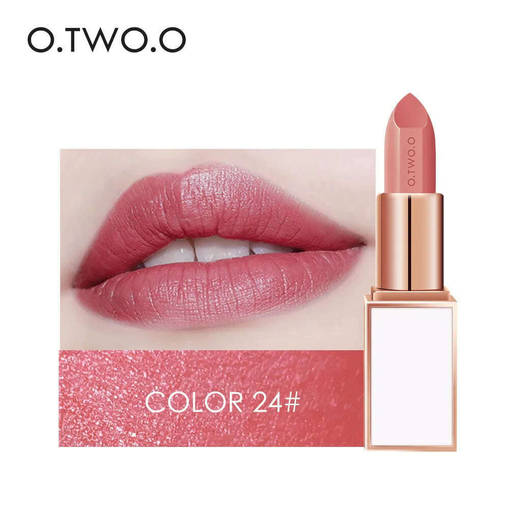 KIMLUD, O.TWO.O shimmer glitter lipstick cream 20 colors velvet matte lipstick pen waterproof long lasting sexy red lip stick OT044, KIMLUD Womens Clothes