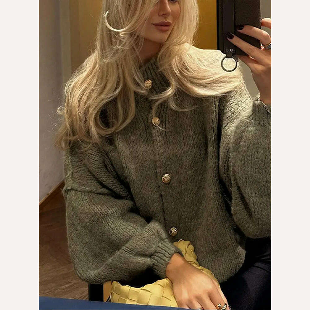 KIMLUD, Oversized Casual Cardigan Women Sweater Single Breasted O-neck Fashion 2024 Spring Office Female Sweaters All-match Top Coat, KIMLUD Womens Clothes