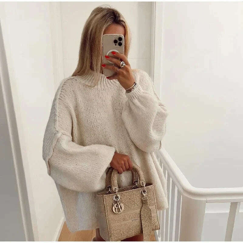 Oversized Casual Cardigan Women Sweater Single Breasted O-neck Fashion 2024 Spring Office Female Sweaters All-match Top Coat, B white / S, KIMLUD Women's Clothes