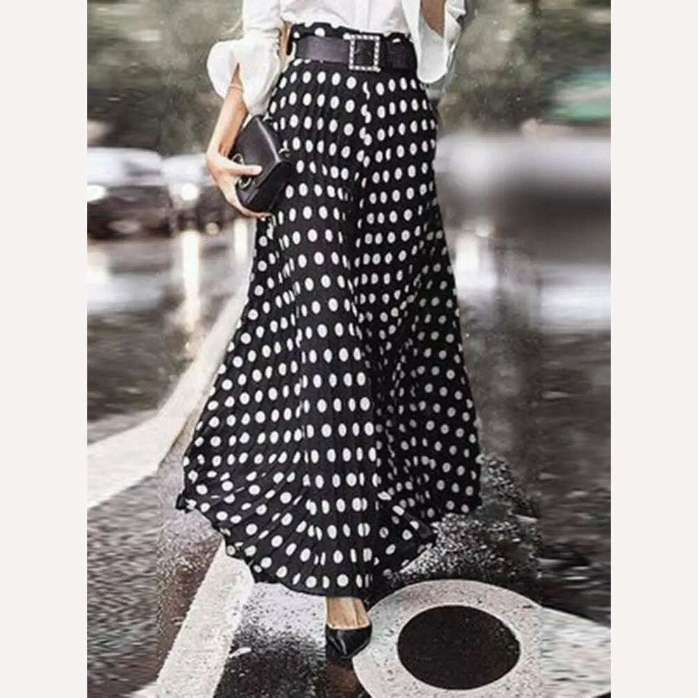 KIMLUD, Oversized Casual Pants ZANZEA Bohemian Women Wide Leg Pants Fashion High Waist Summer Trousers Vintage Polka Dot Long Pantalons, KIMLUD Womens Clothes