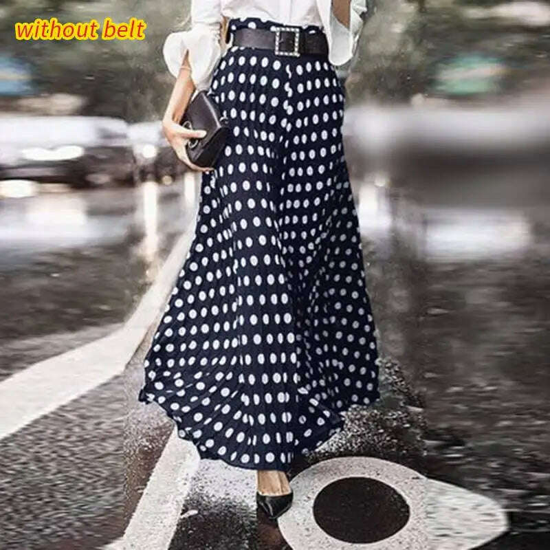 KIMLUD, Oversized Casual Pants ZANZEA Bohemian Women Wide Leg Pants Fashion High Waist Summer Trousers Vintage Polka Dot Long Pantalons, KIMLUD Womens Clothes