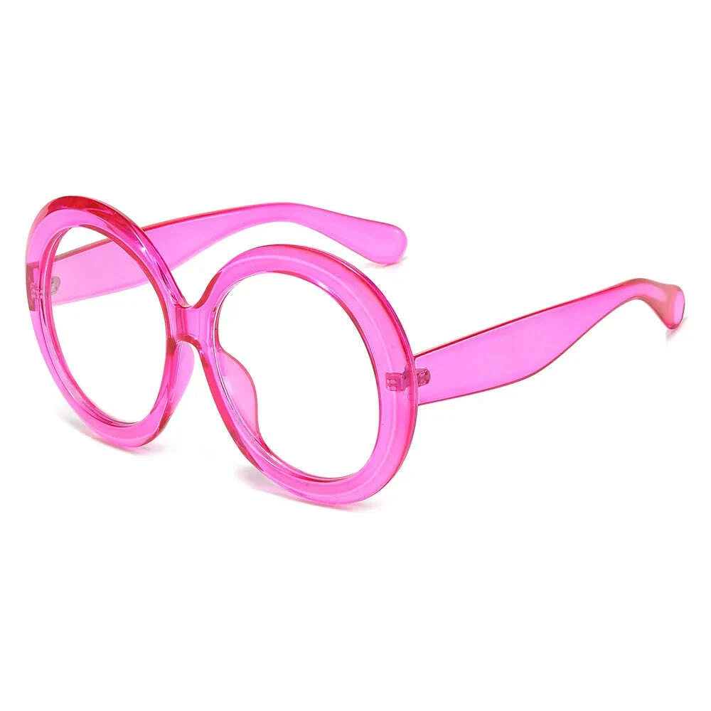 Oversized Round Eyeglasses Frames Women New Fashion Luxury Designer Ladies Glasses Candy Color Non-prescription Spectacles
