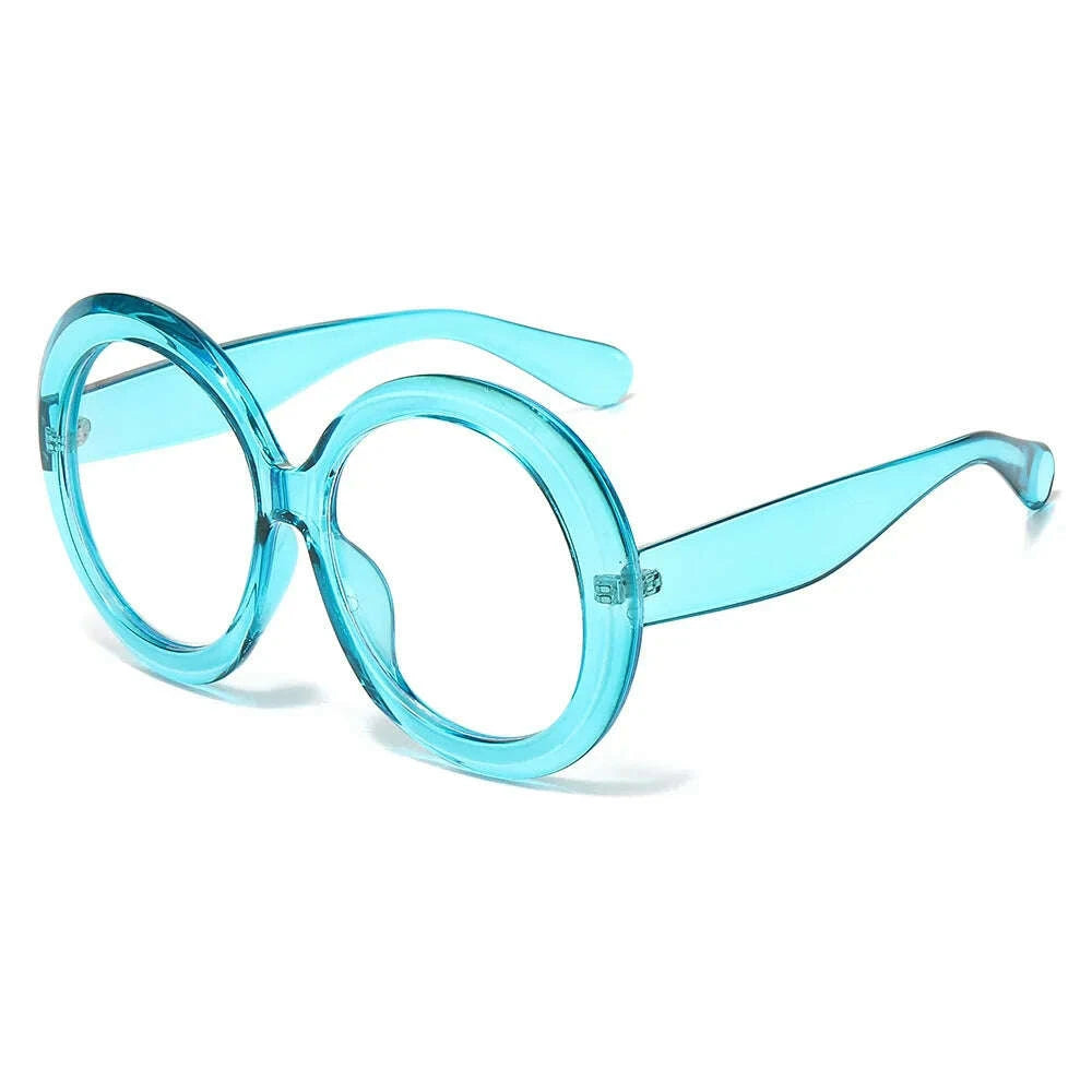 Oversized Round Eyeglasses Frames Women New Fashion Luxury Designer Ladies Glasses Candy Color Non-prescription Spectacles