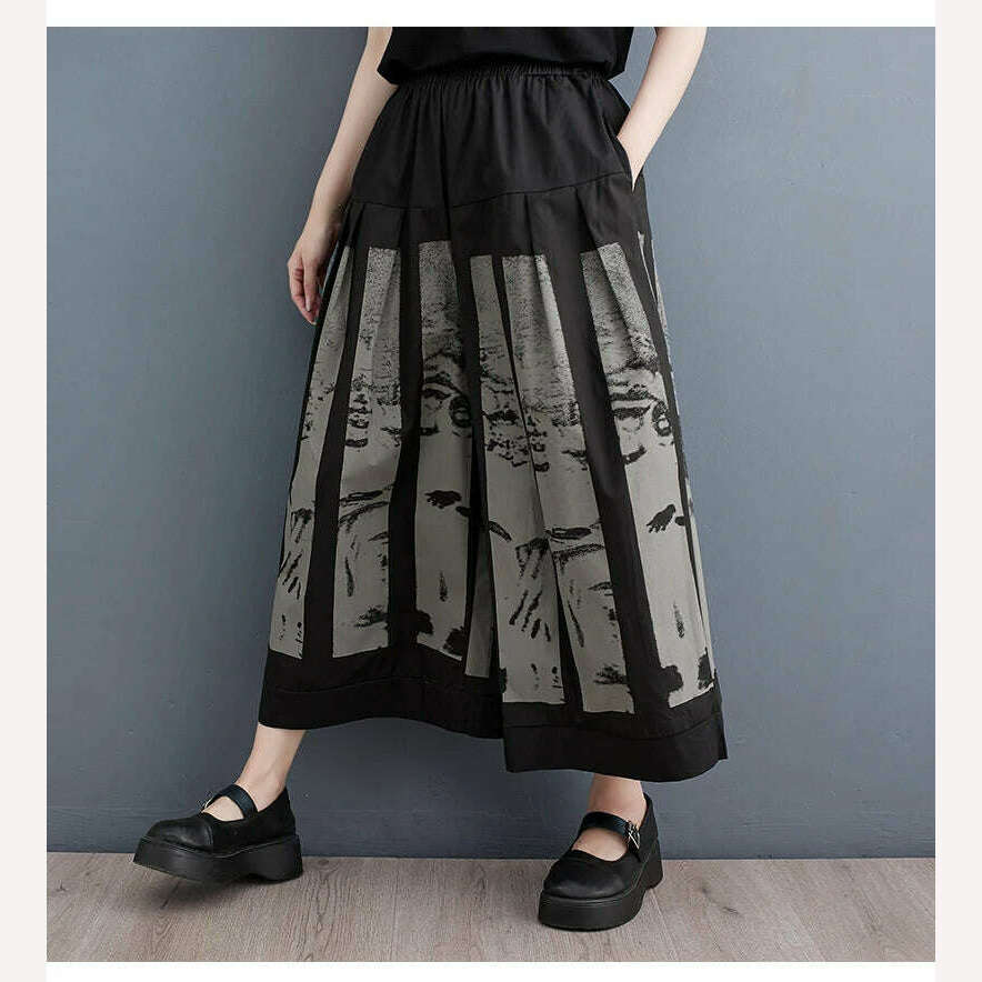 KIMLUD, Oversized Summer Pleated Pants Women Vitage Wide Leg Loose Ladies Trousers Elastic High Waist 2024 Fashion Casual Woman Pants, KIMLUD Womens Clothes