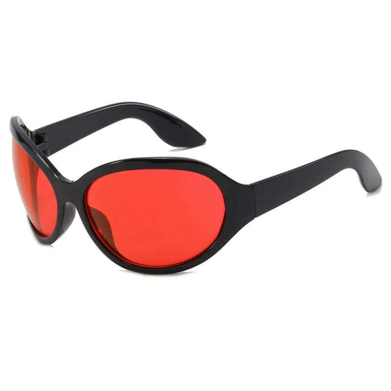 Oversized Y2K Steampunk Sunglasses Women Luxury Brand Designer Oval Sun Glasses Men Cyber Punk Eyewear Shades De Sol Oculos - KIMLUD