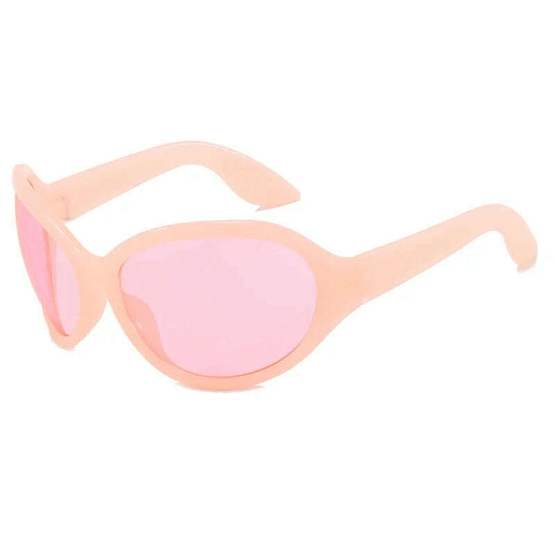 Oversized Y2K Steampunk Sunglasses Women Luxury Brand Designer Oval Sun Glasses Men Cyber Punk Eyewear Shades De Sol Oculos - KIMLUD