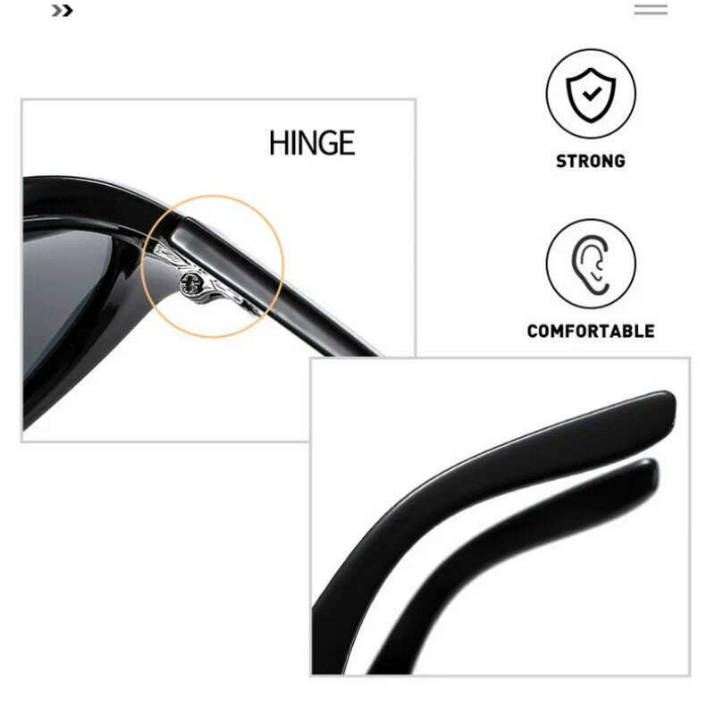 Oversized Y2K Sunglasses Women Lady Trendy Big Frame Vintage Wrap Around Sun Glasses Fashion Futuristic Punk Silver Shades 2000s - KIMLUD