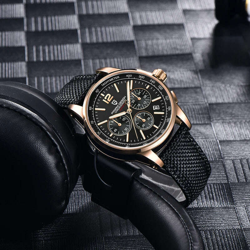 KIMLUD, PAGANI DESIGN New Luxury Chronograph Men Watch Top Brand Quartz Wristwatches Sapphire Glass Stainless Steel Waterproof Clock, KIMLUD Womens Clothes