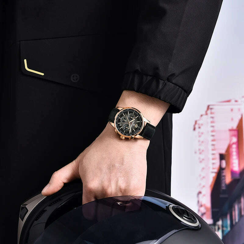 KIMLUD, PAGANI DESIGN New Luxury Chronograph Men Watch Top Brand Quartz Wristwatches Sapphire Glass Stainless Steel Waterproof Clock, KIMLUD Womens Clothes