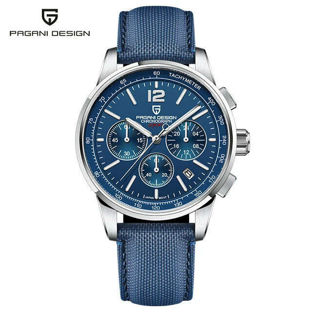 KIMLUD, PAGANI DESIGN New Luxury Chronograph Men Watch Top Brand Quartz Wristwatches Sapphire Glass Stainless Steel Waterproof Clock, blue, KIMLUD APPAREL - Womens Clothes
