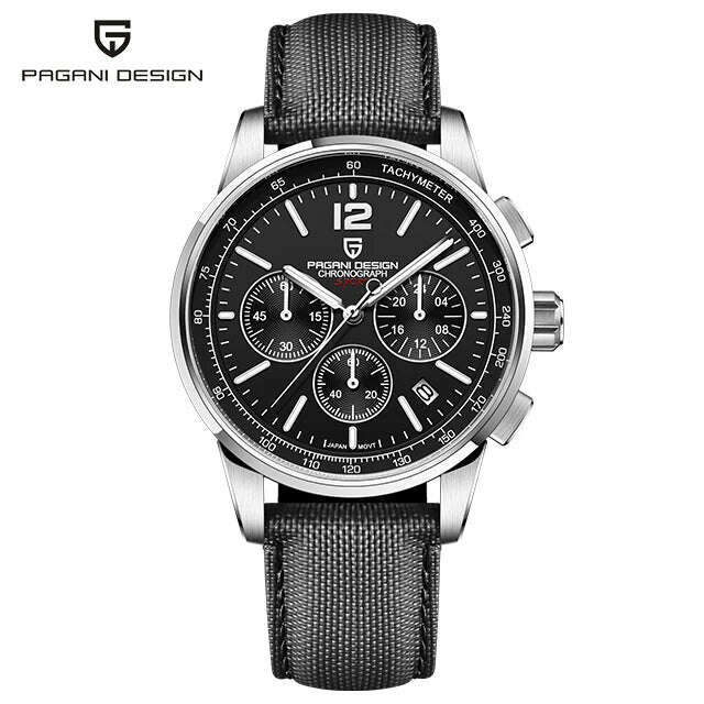 KIMLUD, PAGANI DESIGN New Luxury Chronograph Men Watch Top Brand Quartz Wristwatches Sapphire Glass Stainless Steel Waterproof Clock, black, KIMLUD APPAREL - Womens Clothes
