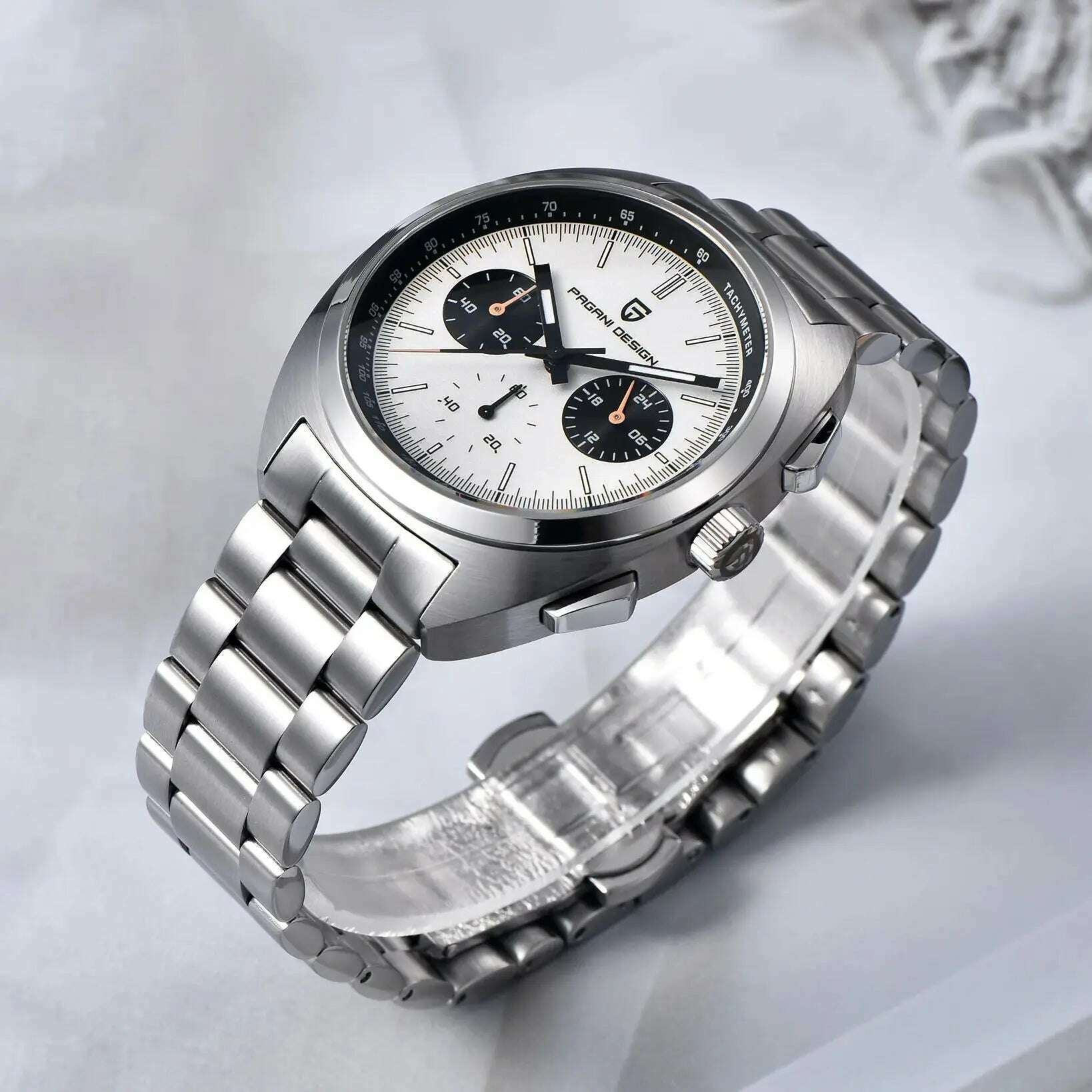 KIMLUD, PAGANI DESIGN Panda Dial Men Watches Luxury Quartz Watch For Men Japan VK63 Sport Chronograph Sapphire glass Wristwatch 2024 New, KIMLUD Womens Clothes