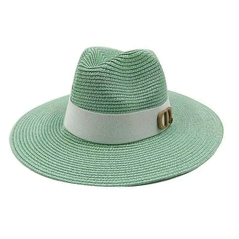 KIMLUD, Panama Jazz Cap Summer Hats For Women Men New Colorful Sun Hat Outdoor Straw Hat Sun Protection Beach Hat Unisex Straw Hat 2022, 18 / China / 56-58cm, KIMLUD Womens Clothes