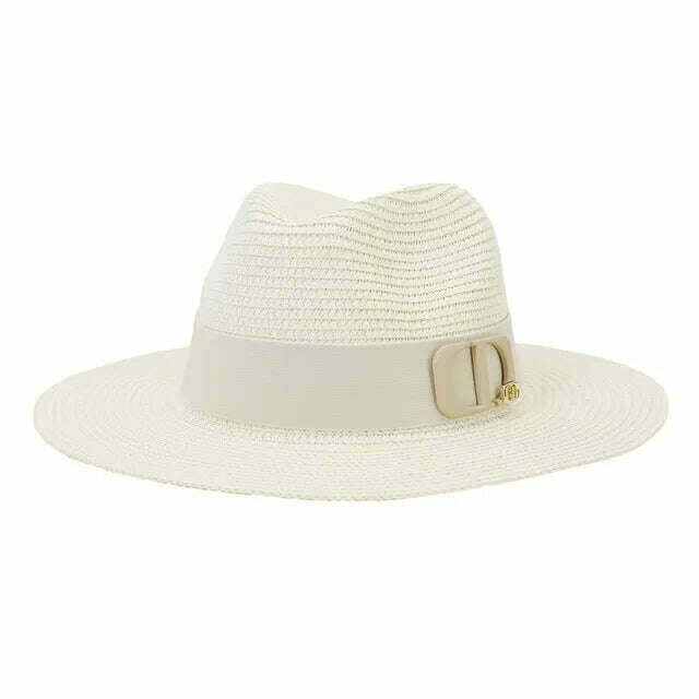 KIMLUD, Panama Jazz Cap Summer Hats For Women Men New Colorful Sun Hat Outdoor Straw Hat Sun Protection Beach Hat Unisex Straw Hat 2022, 07 / China / 56-58cm, KIMLUD Womens Clothes
