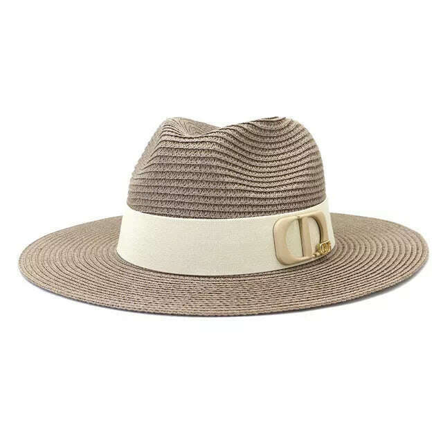 KIMLUD, Panama Jazz Cap Summer Hats For Women Men New Colorful Sun Hat Outdoor Straw Hat Sun Protection Beach Hat Unisex Straw Hat 2022, 03 / China / 56-58cm, KIMLUD Womens Clothes