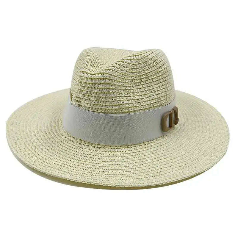 KIMLUD, Panama Jazz Cap Summer Hats For Women Men New Colorful Sun Hat Outdoor Straw Hat Sun Protection Beach Hat Unisex Straw Hat 2022, 17 / China / 56-58cm, KIMLUD Womens Clothes