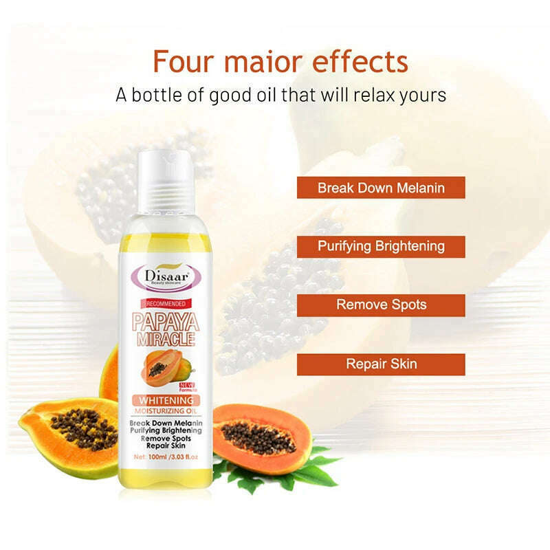 KIMLUD, Papaya Moisturizing Oil Anti Aging Fade Spots Face Care Oil Exclude Stacking Relaxing Skin Massage Oil Skin Care Emollient Oil, KIMLUD Womens Clothes