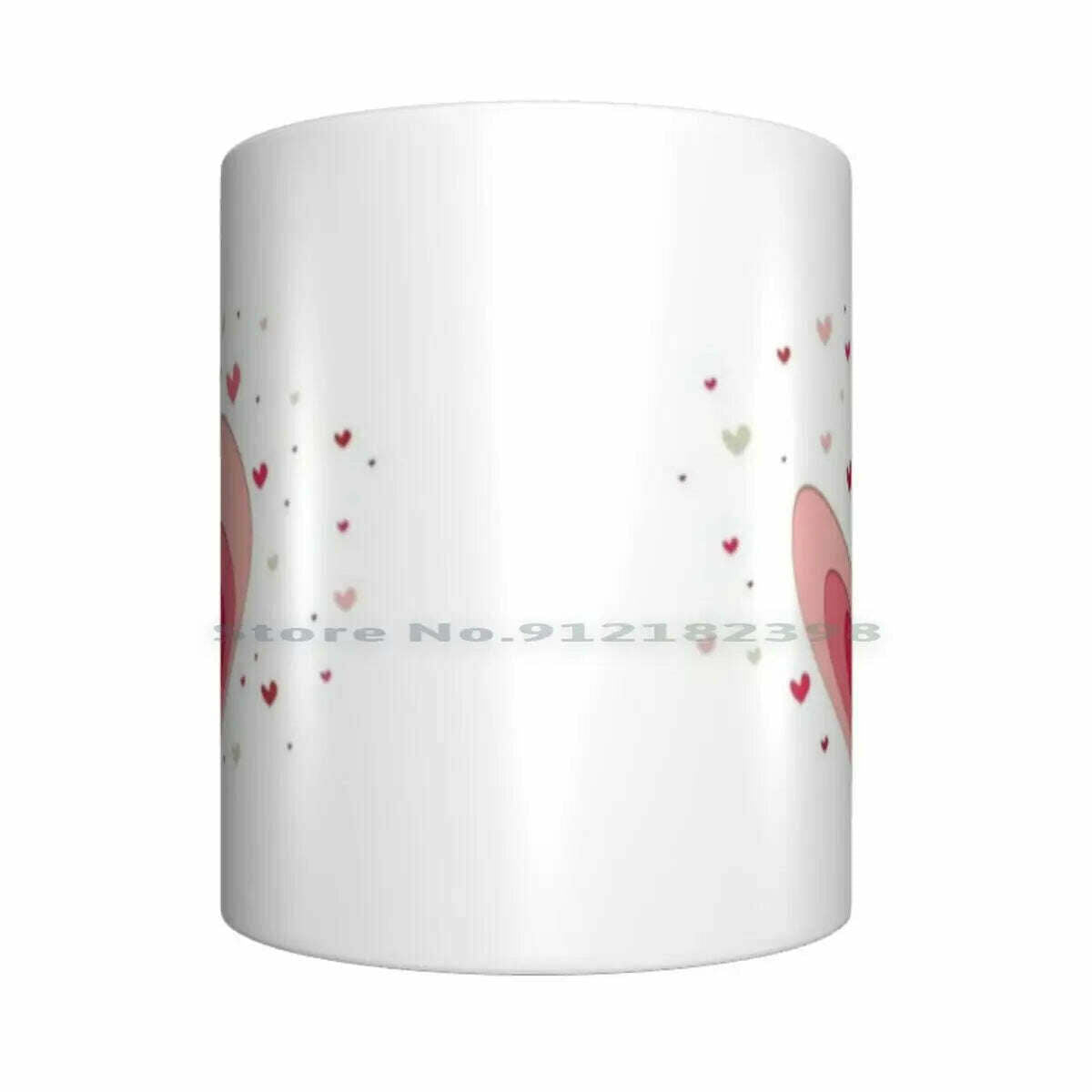 Papercut-Hearts Ceramic Mugs Coffee Cups Milk Tea Mug Heart Hearts Papercut Pink Red Love Mother Day Saint Valentin Romantic, KIMLUD Women's Clothes