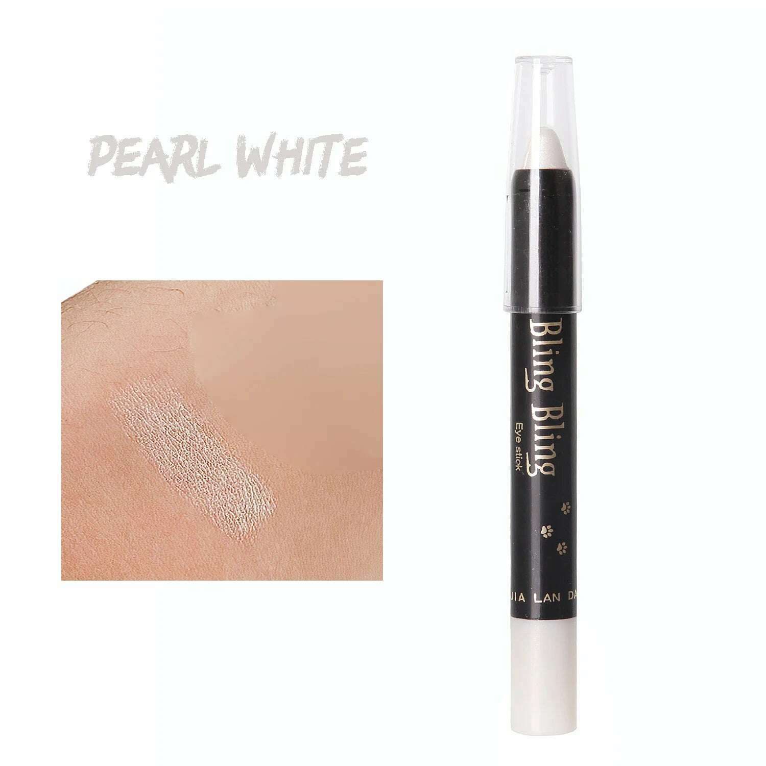 KIMLUD, Pearlescent Glitter Eyeshadow Pen Eye Shadow Pencil Waterproof Matte Cream Nude Eye Makeup Pigment Silkworm Eyeliner Shadow Pen, Pearl White, KIMLUD Womens Clothes