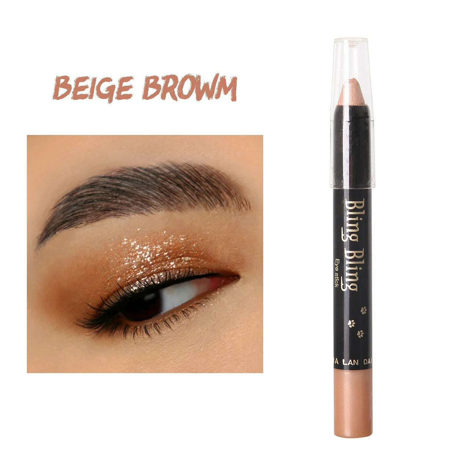 KIMLUD, Pearlescent Glitter Eyeshadow Pen Eye Shadow Pencil Waterproof Matte Cream Nude Eye Makeup Pigment Silkworm Eyeliner Shadow Pen, Beige Brown, KIMLUD Womens Clothes