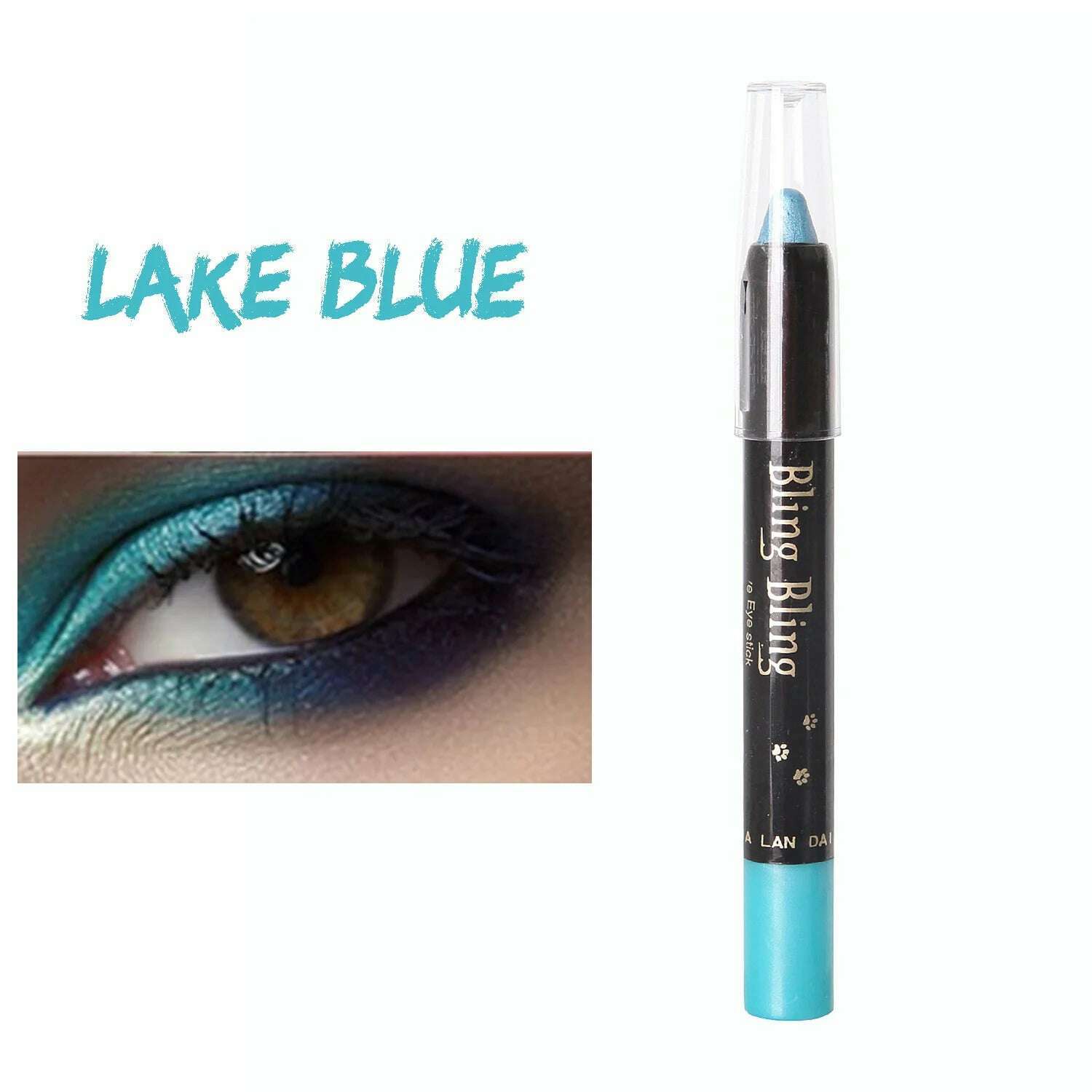 KIMLUD, Pearlescent Glitter Eyeshadow Pen Eye Shadow Pencil Waterproof Matte Cream Nude Eye Makeup Pigment Silkworm Eyeliner Shadow Pen, Lake Blue, KIMLUD Womens Clothes