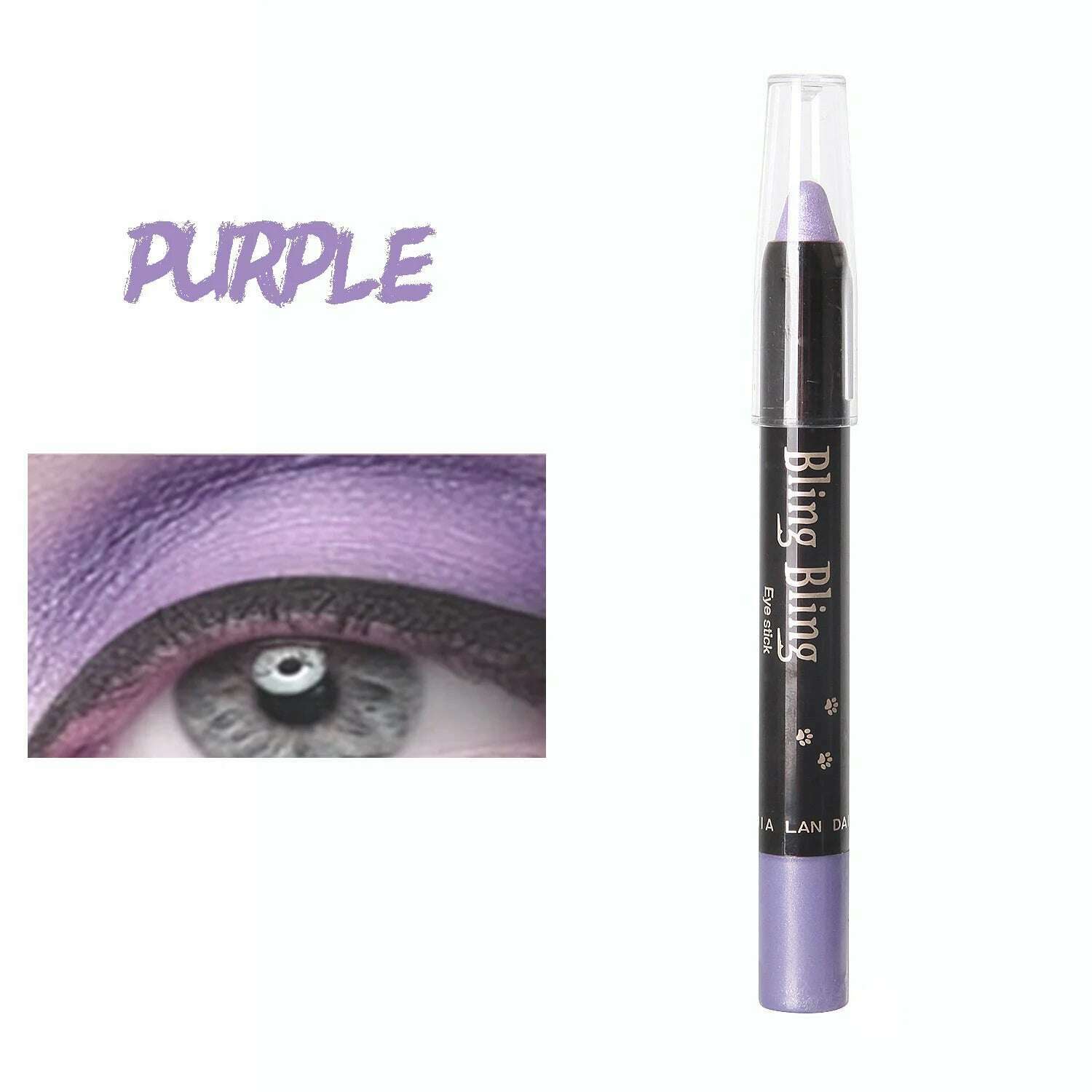 KIMLUD, Pearlescent Glitter Eyeshadow Pen Eye Shadow Pencil Waterproof Matte Cream Nude Eye Makeup Pigment Silkworm Eyeliner Shadow Pen, Purple, KIMLUD Womens Clothes