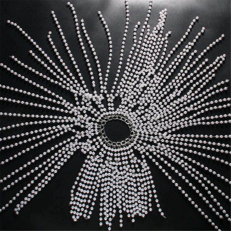 Pearls Tassels Headdress Fashionable Headwear Elegant Bridal Head Chain Hat Ornament Embellished Accessory for Head - KIMLUD