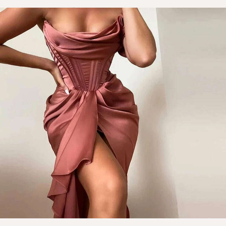 KIMLUD, Peling Elegant Party Dresses for Women 2023 Prom Dress Sleeveless Bodycon Evening Dresses Sexy Party Dress Nightclub Vestidos, KIMLUD Womens Clothes
