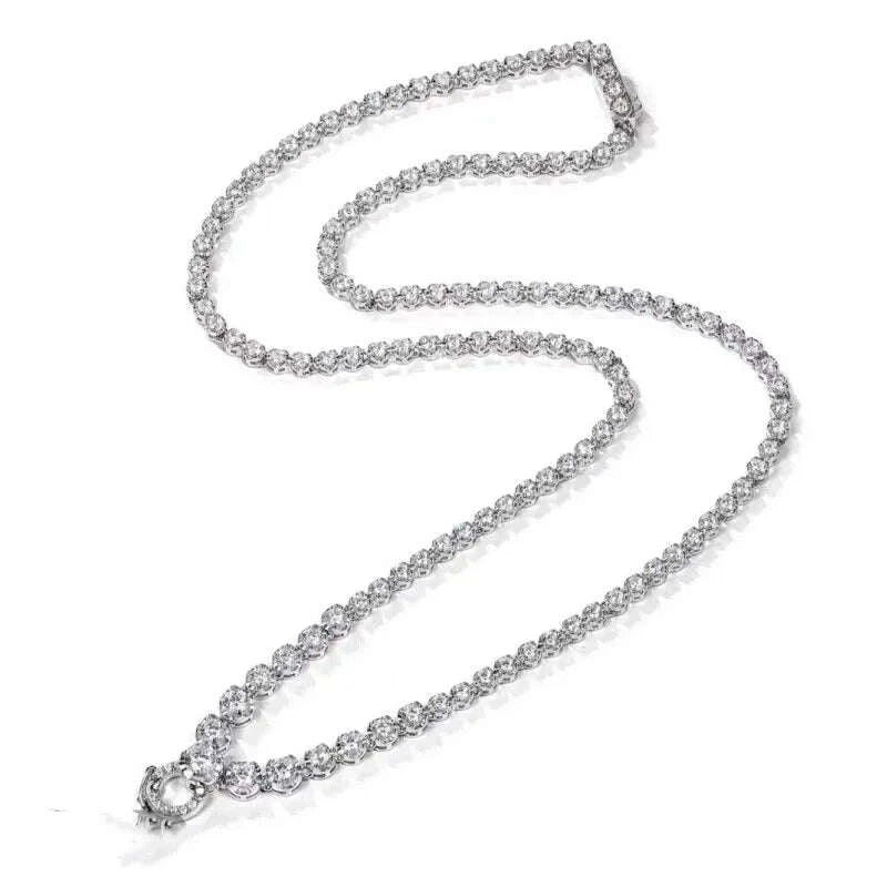 Pendant Necklace - Heart-Shaped Zircon Pendant - Sterling Silver | KIMLUD