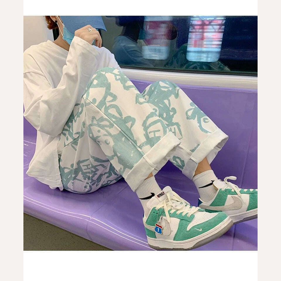 KIMLUD, Personality Street Apparel Wide Leg Pants Women Korean Fashion Loose Spring Autumn Design Sense Summer Thin Sweet Cool Ins Tide, KIMLUD Womens Clothes