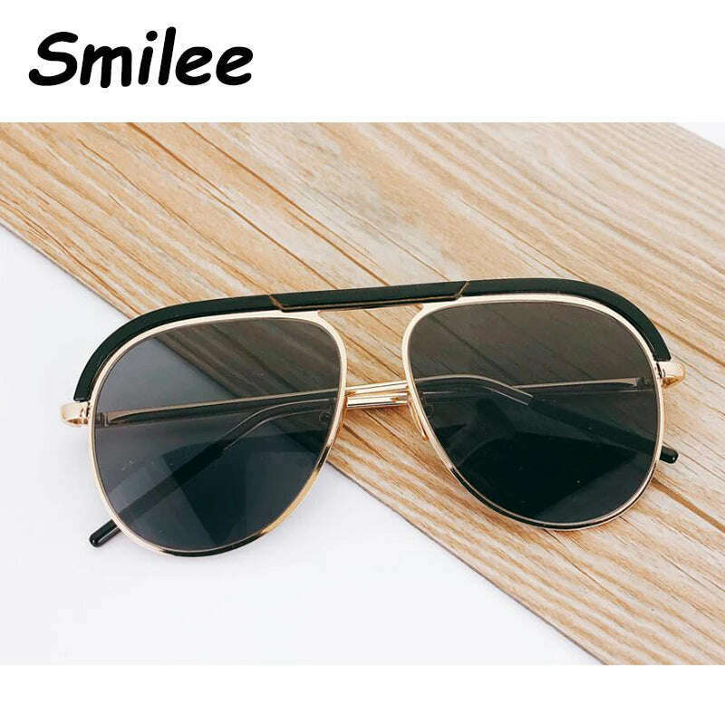 Pilot Designer Oversized Sunglasses Luxury Brand Shades For Women Trendy White Glasses Vintage Retro Sun Glasses Mirror Oculos - KIMLUD