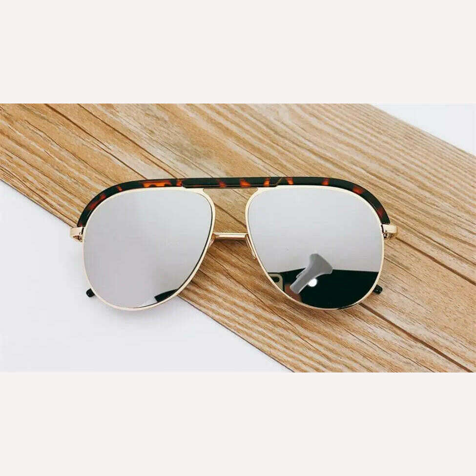 Pilot Designer Oversized Sunglasses Luxury Brand Shades For Women Trendy White Glasses Vintage Retro Sun Glasses Mirror Oculos - KIMLUD