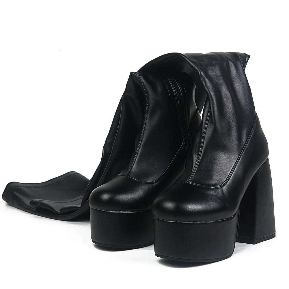 Plus Size 48 Brand New Ladies Platform Thigh High Boots Fashion Thick High Heels Over The Knee Boots Women Party Shoes Woman - KIMLUD