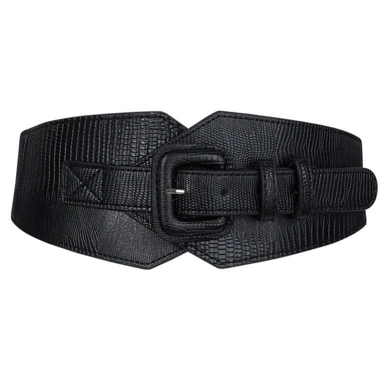 KIMLUD, Plus Size Corset Belt Female Designer Belts For Women Dresses Wide Stretch Cummerbunds Elastic Ceinture Femme Big Waistband, black belt / 88x6cm, KIMLUD Women's Clothes