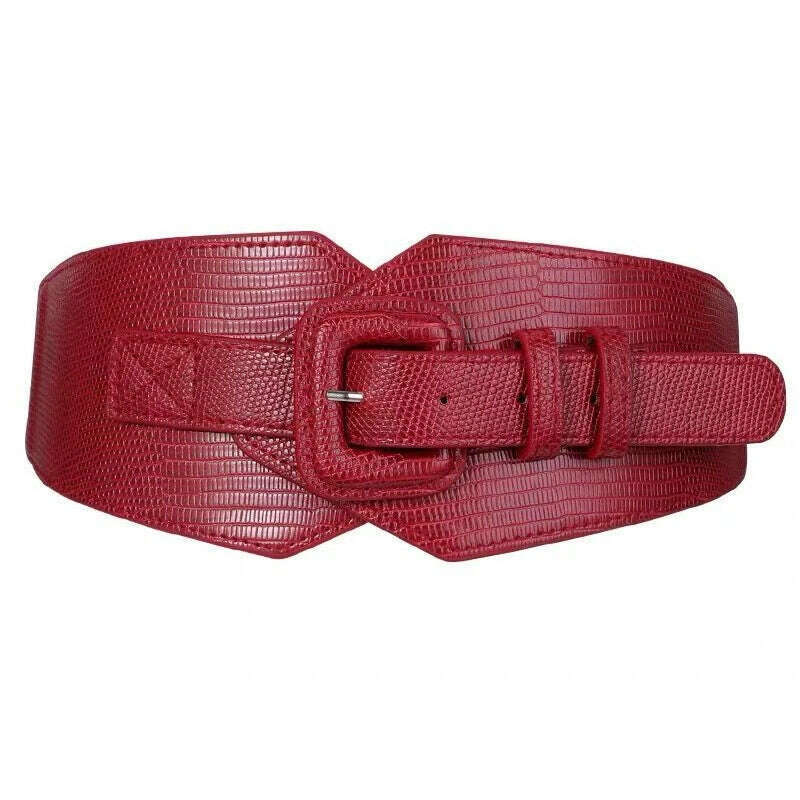 KIMLUD, Plus Size Corset Belt Female Designer Belts For Women Dresses Wide Stretch Cummerbunds Elastic Ceinture Femme Big Waistband, red belt / 88x6cm, KIMLUD Women's Clothes