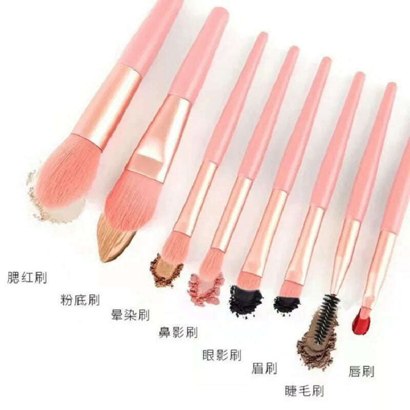 KIMLUD, Portable 8Pcs Eyeshadow Foundation Blending Makeup Brush Soft Fluffy Cosmetics Concealer Makeup Brush Professional Make Up Tool, KIMLUD Womens Clothes