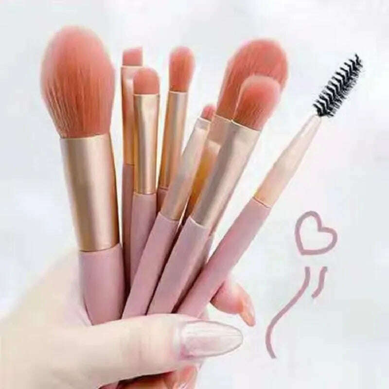 KIMLUD, Portable 8Pcs Eyeshadow Foundation Blending Makeup Brush Soft Fluffy Cosmetics Concealer Makeup Brush Professional Make Up Tool, KIMLUD Womens Clothes