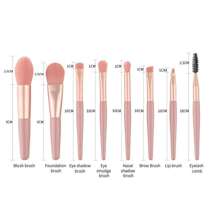 KIMLUD, Portable 8Pcs Eyeshadow Foundation Blending Makeup Brush Soft Fluffy Cosmetics Concealer Makeup Brush Professional Make Up Tool, KIMLUD Women's Clothes