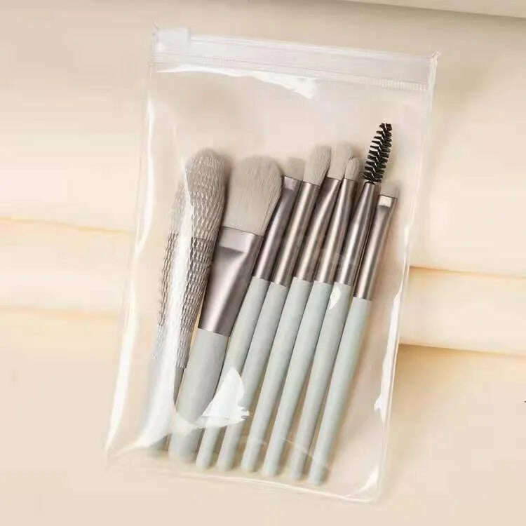 KIMLUD, Portable 8Pcs Eyeshadow Foundation Blending Makeup Brush Soft Fluffy Cosmetics Concealer Makeup Brush Professional Make Up Tool, cyan in bags / CHINA, KIMLUD Women's Clothes