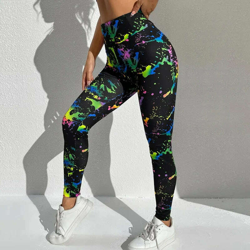 Print Seamless Leggings Women Soft Workout Tights Fitness Outfits Yoga Pants High Waisted Gym Wear Lycra Spandex Leggings, KIMLUD Women's Clothes