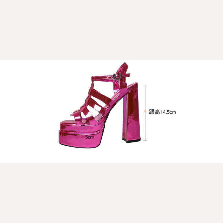 2022 Ladies High Heels Double Waterproof Platform Sandals for Women Luxury Brand Designer Summer Party Chunky Pumps and Shoes - KIMLUD