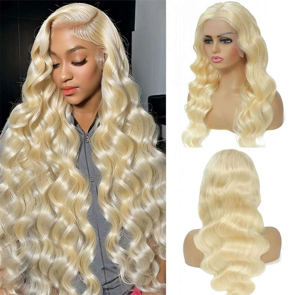 KIMLUD, 613 Lace Front Wig Human Hair 13x6 HD Blonde Lace Front Wigs Human Hair Pre Plucked 180% Density Body Wave Wigs For Women, KIMLUD Women's Clothes