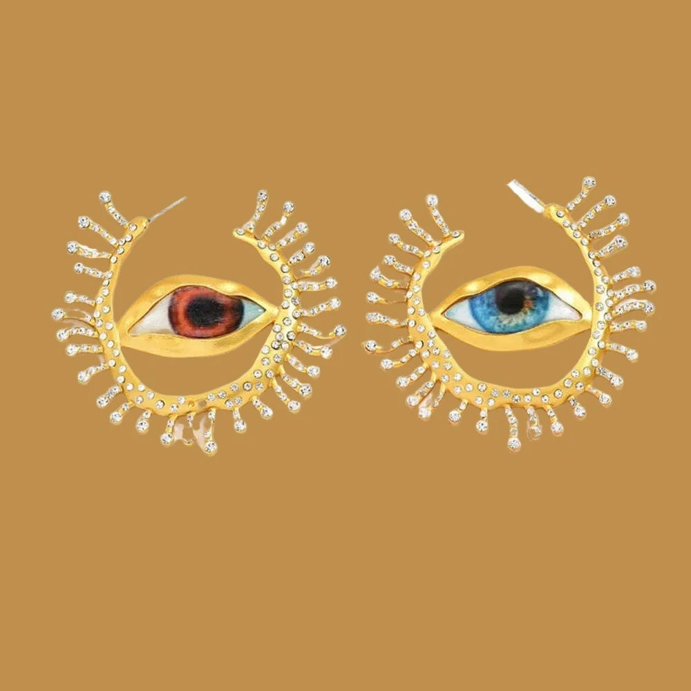 Baroque Style Vintage Alloy Big Eyes Dangle Earrings For Women Jewelry New Arrival Fashion Exaggerated Lady Ears' Accessories - KIMLUD