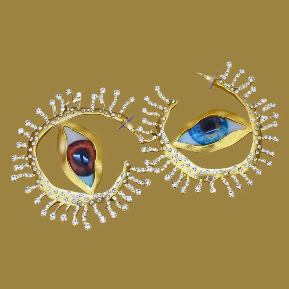 Baroque Style Vintage Alloy Big Eyes Dangle Earrings For Women Jewelry New Arrival Fashion Exaggerated Lady Ears' Accessories - KIMLUD