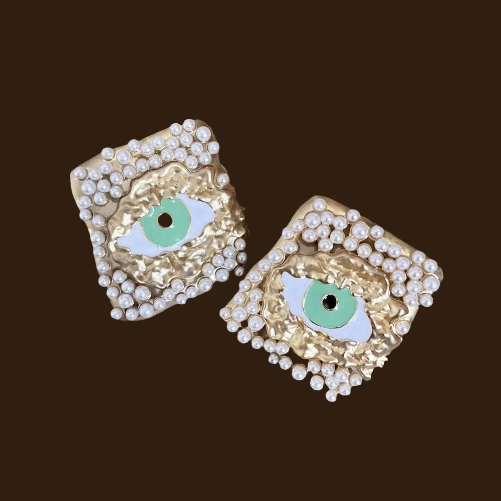 Baroque Style Vintage Alloy Big Eyes Dangle Earrings For Women Jewelry New Arrival Fashion Exaggerated Lady Ears' Accessories - KIMLUD