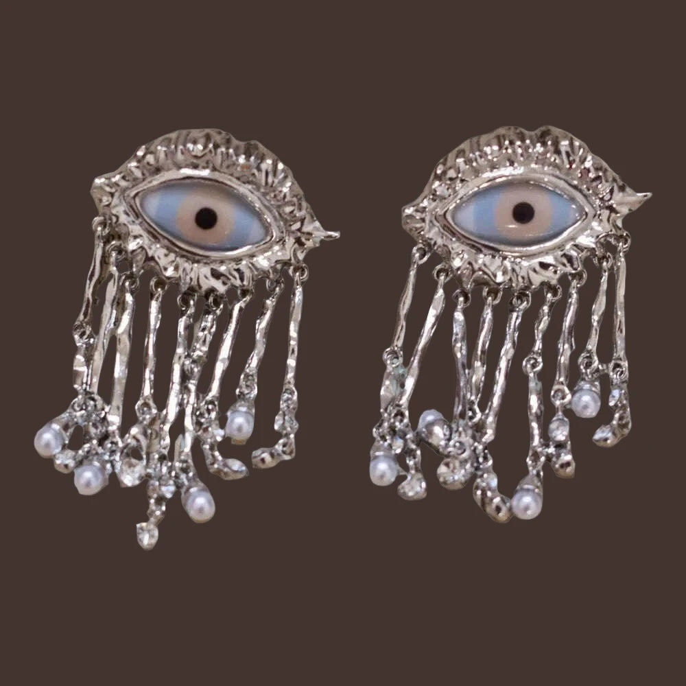 KIMLUD, Baroque Style Vintage Alloy Big Eyes Dangle Earrings For Women Jewelry New Arrival Fashion Exaggerated Lady Ears' Accessories, C, KIMLUD Womens Clothes