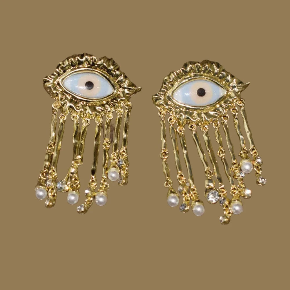 Baroque Style Vintage Alloy Big Eyes Dangle Earrings For Women Jewelry New Arrival Fashion Exaggerated Lady Ears' Accessories - KIMLUD
