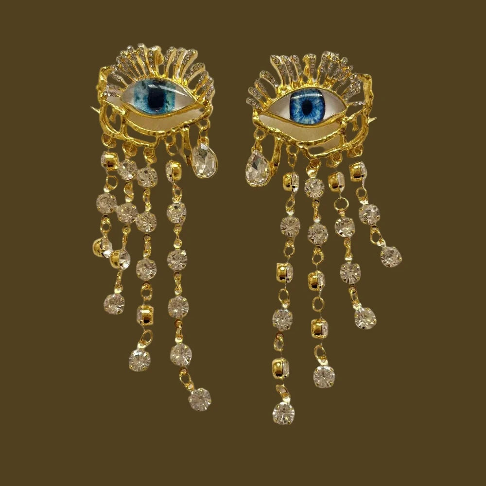 Baroque Style Vintage Alloy Big Eyes Dangle Earrings For Women Jewelry New Arrival Fashion Exaggerated Lady Ears' Accessories - KIMLUD