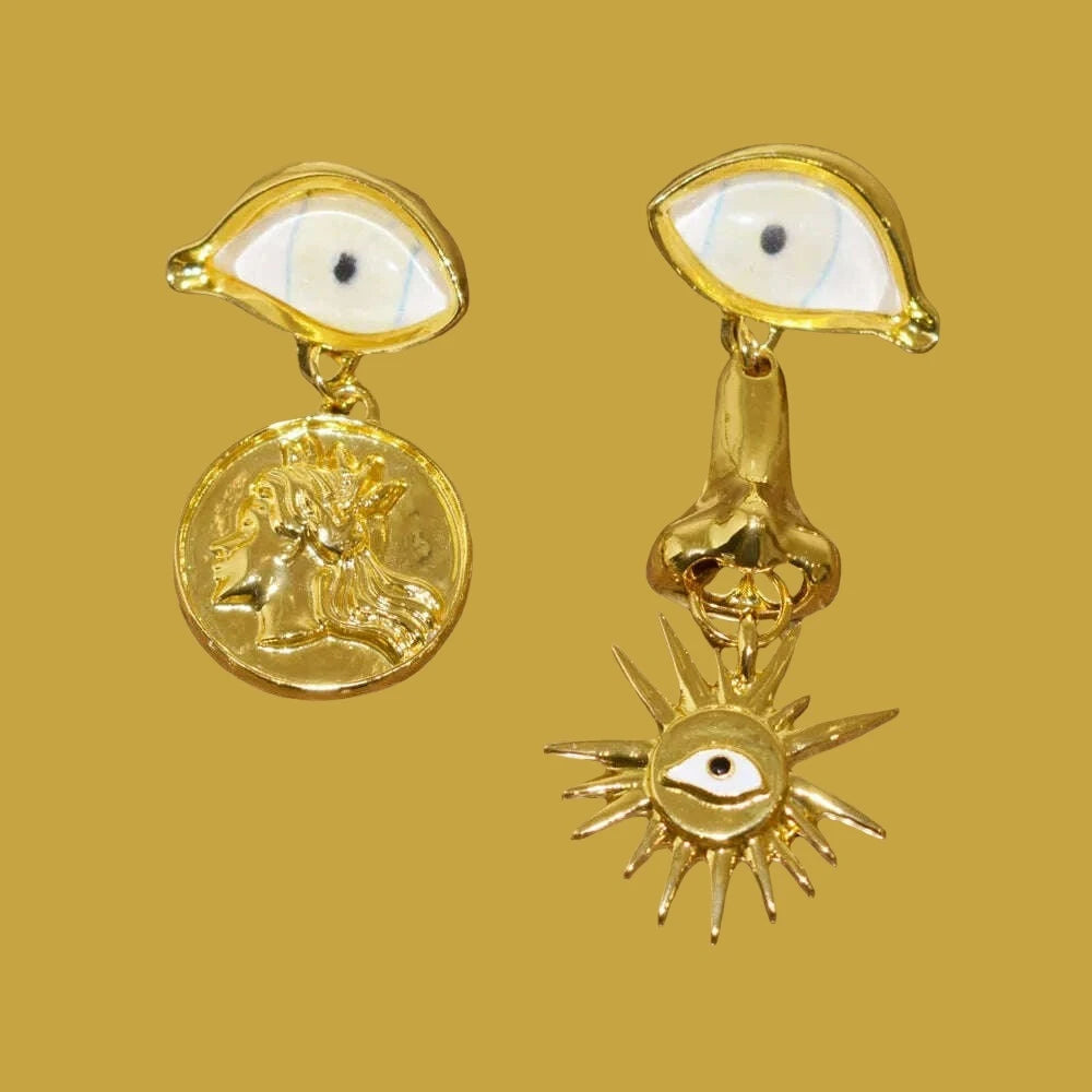 Baroque Style Vintage Alloy Big Eyes Dangle Earrings For Women Jewelry New Arrival Fashion Exaggerated Lady Ears' Accessories - KIMLUD